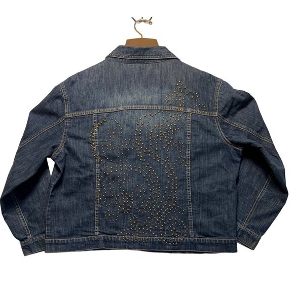 Chico's Women's Denim Jean Jacket Studded Design Button Closure XL Chico's 3 - Picture 3 of 8